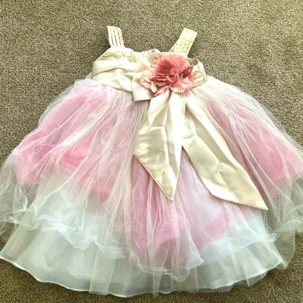 Chantilly Place Pink Gold Sleeveless Layered Mesh Easter Spring Dress Size 3/3T‎